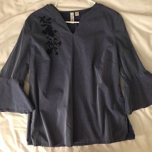 Women’s Floral Striped Work Blouse